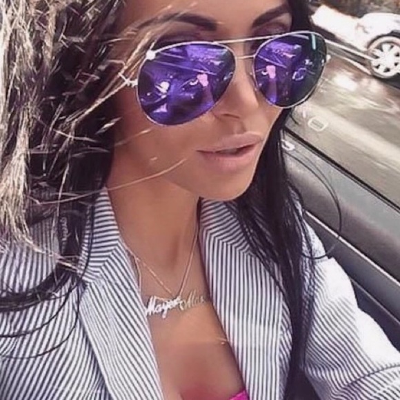 Accessories - Mirrored Royal Purple Shift Aviator Sunglasses